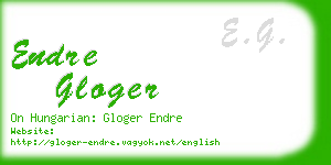 endre gloger business card